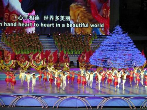 我校师生在上海参加07世界特奥会开幕式文艺演出